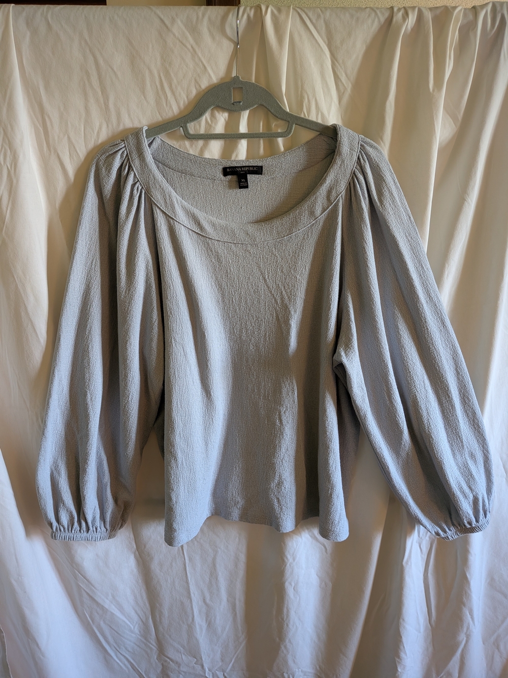 Banana Republic Soft Blue Puff-Sleeve  Top
